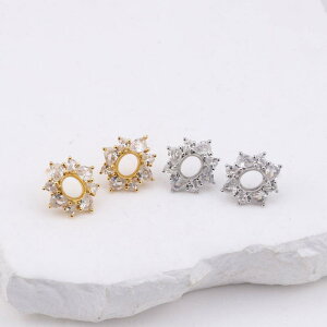 ピアス レディース S925純銀製 電気メッキ加工 ラインストーン スタッドピアス U字 幾何学 楕円形 韓国ファッション シンプル 上品 おしゃれ 耳飾り