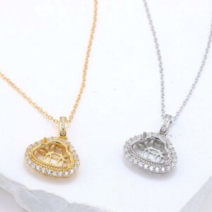 ペンダント空枠 S925純銀 シルバー925 翡翠 宝石用 仏像モチーフ ベゼルセッティング シルバー台座 電気メッキ加工 プラチナカラー ゴールドカラー ファッション 通勤