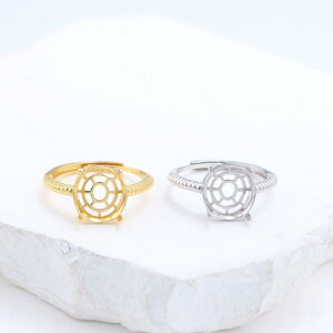 指輪 S925 シルバー DIY リング枠 空枠 サイズ調整可能 翡翠 琥珀 碧玉 和田玉 宝石ルース用 パーツ ハンドメイド 手作り プラチナカラー ゴールドカラー