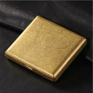 タバコケース メンズ 携帯用 20本収納 レトロ アンティークブロンズ 銅製 ローレット加工 個性的 おしゃれ ライトラグジュアリー(x2)