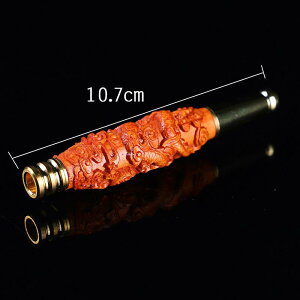 喫煙具 メンズ フィルター 貔貅 精密彫刻 檀木製 太細両用 洗浄可能 浄煙器 開運 タバコホルダー 誕生日 プレゼント ギフト(x2)