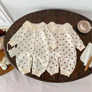 ベビー服 新生児 女の子 長袖 ロンパース 秋 薄手 綿100% かわいい プリンセス お出かけ カバーオール お宮参り 出産祝い 100日祝い