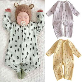 ロンパース ベビー 新生児 赤ちゃん 中綿入り 冬 防寒 あったか 厚手 カバーオール 綿 北欧風 子供服 長袖 肌に優しい 60 70 80 90