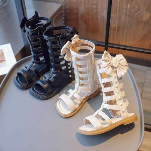 サンダル 女の子 キッズ 春夏 ハイカット ローマサンダル プリンセスシューズ サイドジップ 合皮 TPRソール 小学生 中学生 通学 発表会 お出かけ カジュアル かわいい おしゃれ