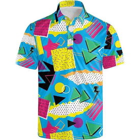 ポロシャツ メンズ 欧米風 3Dプリント スリムフィット 半袖 薄手 通気性 襟付き カジュアルウェア ポリエステル素材 春夏(x2)