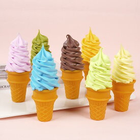 食品サンプル フェイク スイーツ トーチ型ソフトクリーム ワッフルコーン アイス ディスプレイ 店舗 装飾 置物 業務用 PVC製