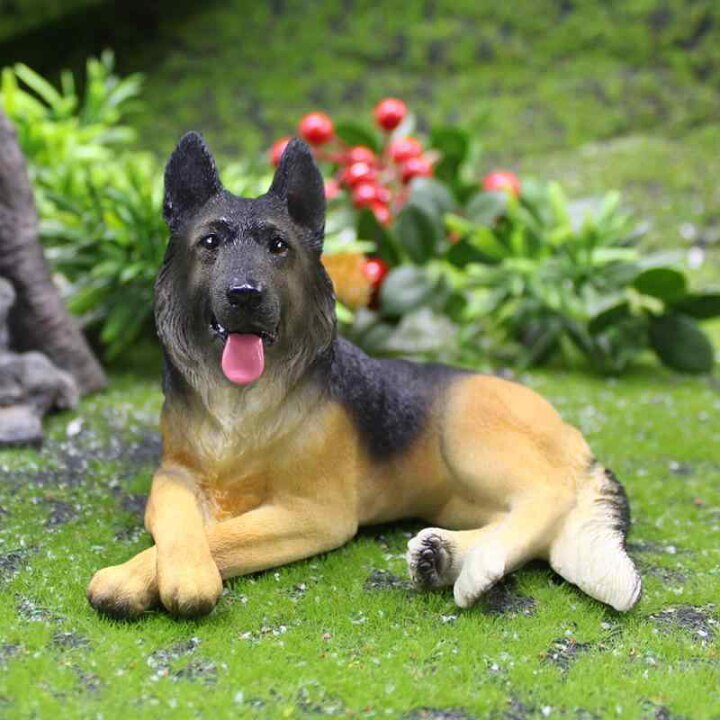 楽天市場】置物 リアル 精巧な ジャーマンシェパード 犬 樹脂製 モデル 