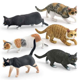 フィギュア 子供 キッズ リアル 猫 ペット 動物 模型 ハチワレ猫 黒猫 ミックス 置物 おもちゃ インテリア オブジェ 知育玩具 プレゼント かわいい 鑑賞