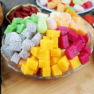 食品サンプル フルーツ模型 PVC製 リアル スライス ブロック 粒 イチゴ バナナ リンゴ マンゴー ドラゴンフルーツ キウイ ディスプレイ 置物 おままごと 撮影用パーツ(x2)