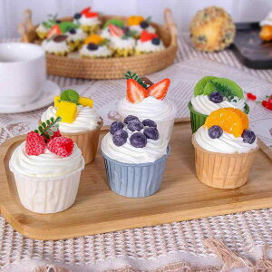 食品サンプル リアル フェイクスイーツ カップケーキ アイスクリーム 手作り PU素材 ディスプレイ 模型 撮影用小物 結婚式 ウェディング インテリア雑貨 6個セット(x2)