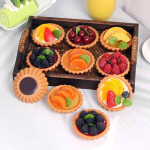 食品サンプル 欧風 フルーツタルト 模型 リアル 本物そっくり PVC製 ディスプレイ 撮影用小物 ショーケース カフェ 店舗 陳列 ケーキ スイーツ レプリカ 6個セット(x2)