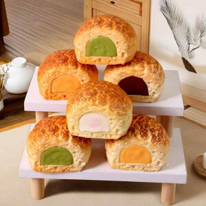 食品サンプル 低反発スクイーズ 本物そっくり チーズクリーム シュークリーム ケーキ PU素材 インテリア 置物 ショーケース ディスプレイ 教材 玩具 欧風 おしゃれ(x2)