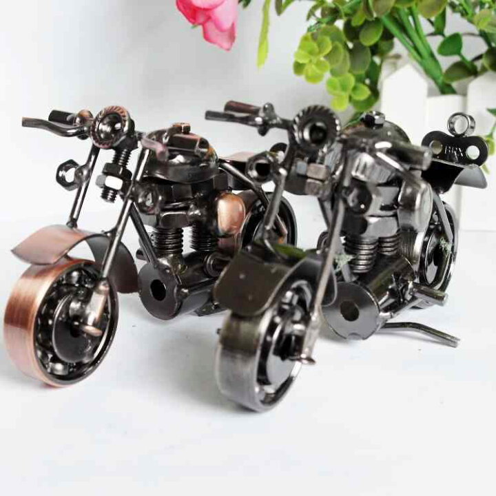 楽天市場】バイク模型 メタル製 アイアンクラフト インテリア オブジェ 