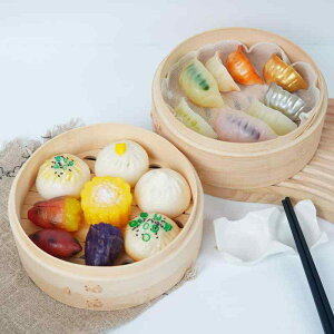 ままごと おもちゃ リアル 精巧 かわいい 食品サンプル 中華 朝食メニュー 肉まん 餃子 揚げパン 蒸しパン PVC製 ごっこ遊び 知育玩具 ディスプレイ 小道具 飾り 本格的(x5)