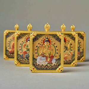 ネックレス 銅製 電気メッキ加工 双面 手作り スクエア型 八大守護神 仏像ペンダント お守り 開運 ラッキーアイテム 民族調 レトロ 男女兼用