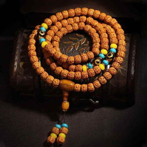 数珠 メンズ レディース 小金剛菩提樹 108玉 ブレスレット ネックレス ロングタイプ ネパール チベットスタイル 厄除け 開運 お守り パワーストーン 龍紋