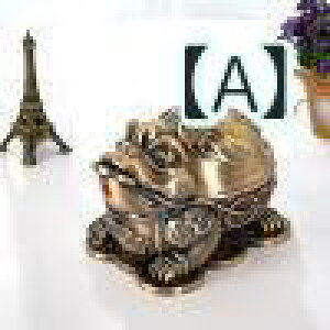 灰皿 中国風 インテリア 置物 金運アップ 招財 三本足の蛙 おしゃれな工芸品 リビング用 卓上 アンティーク調 亜鉛合金製(x2)