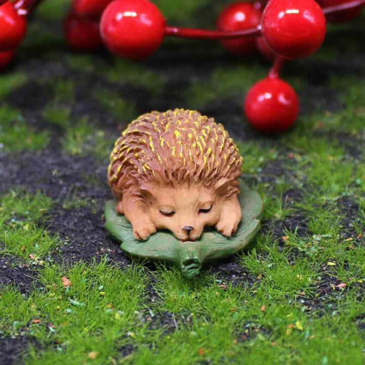 楽天市場】置物 かわいい リアル ミニチュア ハリネズミ 動物 