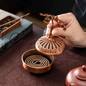 香炉 柿モチーフ 縁起物 開運 禅風 和室 リビング 書斎 玄関 オフィス 自宅用 茶道 渦巻香炉 お香立て インテリア置物 銅合金製 電気メッキ加工