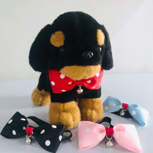 ペット用首輪 犬 猫 兼用 鈴付き 蝶ネクタイ付き ポリエステル製 軽量 首回り35cm以内 サイズ調整可能 かわいい 豊富なデザイン(x2)