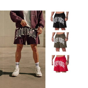 ショートパンツ メンズ 吸汗速乾 ヘビーウェイト 裏毛 夏 カジュアル スポーツ 五分丈 ゆったり レトロ アメリカン ストリート バスケットボール ボクシング(x2)