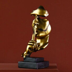 オブジェ 北欧シンプルモダン 抽象彫刻 沈黙は金 樹脂製 おしゃれ アート作品 オフィス リビング 書斎 インテリア飾り