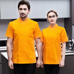 コックコート 男女兼用 吸汗速乾 半袖 厨房服 ホテル 飲食店 業務用 調理服 ビッグサイズ対応 綿混 ポリエステル 夏 作業着