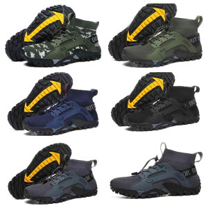 登山靴 メンズ 通気性 耐摩耗性 厚底 フライニット ゴム底 アウトドア ハイキング トレッキング ランニング キャンプ 沢登り 大きいサイズ ミッドカット 春夏秋冬