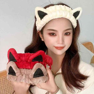 ヘアバンド レディース 猫耳 かわいい 幅広 洗顔用 フェイスパック 湯上り お風呂 ふわふわ ソフト 無地 おしゃれ ヘアアクセサリー ヘッドバンド