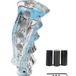 車用シフトノブ 樹脂製 グラフィティ柄 刀型デザイン 個性的 汎用タイプ 自動車カスタムパーツ ギアノブ ドレスアップアクセサリー(x2)