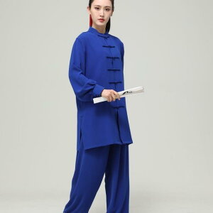 太極拳服 男女兼用 通気性 ストレッチ 軽やか パール調ストレッチコットン レーヨン混 チャイナ風 武術 練習着 フィットネス 部屋着 快適 大人向け