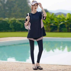 水着 レディース 大きいサイズ 体型カバー セパレート 4点セット 長袖 ラッシュガード カップ付き ノンワイヤー 温泉 プール 海水浴 フィットネス マリンスポーツ スイムウェア 無地 黒 ナイ