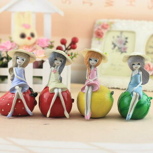 置物 女の子 フルーツ ガール 樹脂製 オブジェ おしゃれ かわいい 韓国風 インテリア雑貨 リビング 寝室 卓上 カーアクセサリー 車内装飾 フィギュア プレゼント