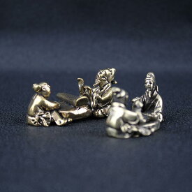 置物 純真鍮製 故宮文化 琴道モチーフ 卓上飾り 手のひらサイズ オブジェ レトロモダン アンティーク調 インテリア デスク オフィス 書斎用 アート 美術品