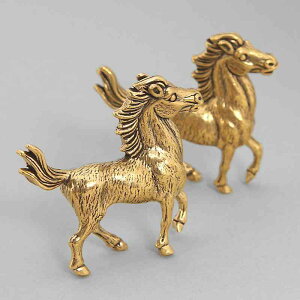 置物 純真鍮 十二支 馬 立体 レトロ アンティーク風 動物 工芸品 大型 玄関 リビング インテリア オブジェ 飾り 卓上 和モダン アジアンテイスト 掌サイズ 縁起物