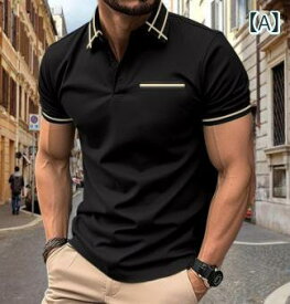 ポロシャツ メンズ 男性 吸湿速乾 通気性 半袖 3Dプリント 襟付き スリムフィット ビジネス カジュアル デイリーユース 夏物 アセテート