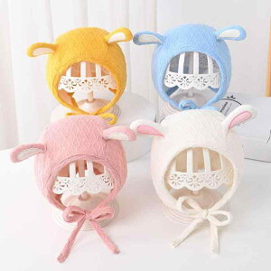 帽子 ベビー 新生児 赤ちゃん あったか 防寒 保温 うさ耳 かわいい 裏起毛 綿素材 耳当て ニット帽 キャップ 秋冬