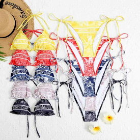 水着 レディース タイガー柄 セパレートビキニ ストリングタイプ パッド入り ノンワイヤー セクシー バックレス 伸縮性 速乾性 スイムウェア プール ビーチ 海水浴 リゾート 海外旅行
