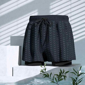 水着 メンズ 速乾 軽量 体型カバー フェイクツーピース ゆったり ボクサータイプ ドローストリング付き 大きいサイズ 男性用 プール 海水浴 スイムパンツ(x10)