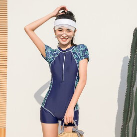 水着 女の子 ベビー ジュニア UVカット ワンピース 花柄 韓国風デザイン ビーチウェア 温泉 プール 海水浴 ナイロン ポリエステル素材 ブルー サンゴ リーフ柄 かわいい