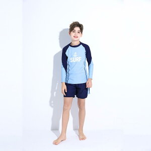 水着 男の子 ジュニア スクール水着 速乾 セパレート 半袖 セットアップ 小学生 中学生 大きいサイズ 紫外線対策 UVカット スイムウェア 温泉 プール 海水浴(x2)