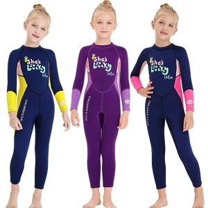 保温 日焼け防止 UVカット 2.5mm厚手 高伸縮性 ウェットスーツ キッズ 女の子用 ジュニア ワンピース スノーケリング サーフィン ダイビング ネオプレン素材 かわいい