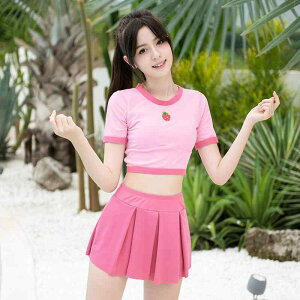 水着 女の子 ジュニア キッズ 小学生 中学生 学生 ピンク かわいい 体型カバー セパレート スカート型 ボックスショーツ 伸縮性 無地(x2)