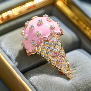 ブローチ レディース 高級感 精緻な立体的 エナメル 七宝焼き アイスクリーム ソフトクリーム モチーフ 銅製 電気メッキ加工 オリジナルデザイン プレゼント(x10)