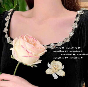 ブローチ レディース 18Kゴールドメッキ ジルコニア 淡い黄色 カメリア 牡丹 フラワーモチーフ フレンチレトロ フォーマル カジュアル 結婚式 ストール留め プレゼント