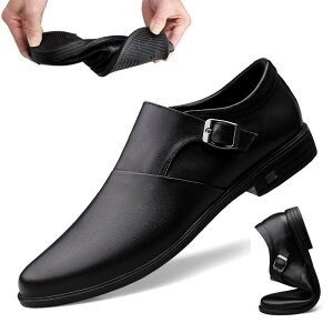 シューズ メンズ 通気性 シークレット ソフトソール ビジネス カジュアル 通勤用 革靴 スリッポン ローファー 結婚式 新郎 UKスタイル 韓国風 牛革 本革 ゴム底 低ヒール ブラック