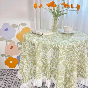 テーブルクロス フランネル生地 フリル付き 正方形 長方形 田園風 ナチュラル かわいい ダイニング コーヒーテーブル おしゃれ マルチカバー