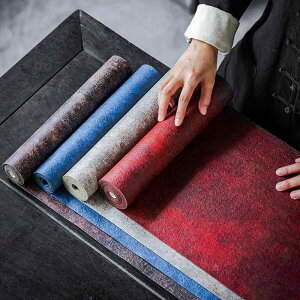 テーブルランナー 茶席マット 防水 乾式点茶対応 マイクロファイバー生地 禅風 和モダン 軽量 高級感 ムーンライトベージュ ネイビーブルー 茶室 ダイニング リビング用(x2)