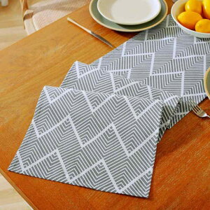 テーブルランナー 北欧風 グレー 波模様 綿麻 ポリエステル混 布製 食卓 リビング ダイニング装飾用 ピクニック パーティー 来客用 モダン シンプル おしゃれ テーブルクロス