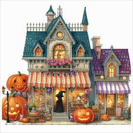 ダイヤモンドアート DIY 5D 特殊形状 樹脂ジルコニア 手作りキット ハロウィン コテージ マンダラ デザイン リビング 寝室 インテリア モダン シンプル フレームなし 30x30cm